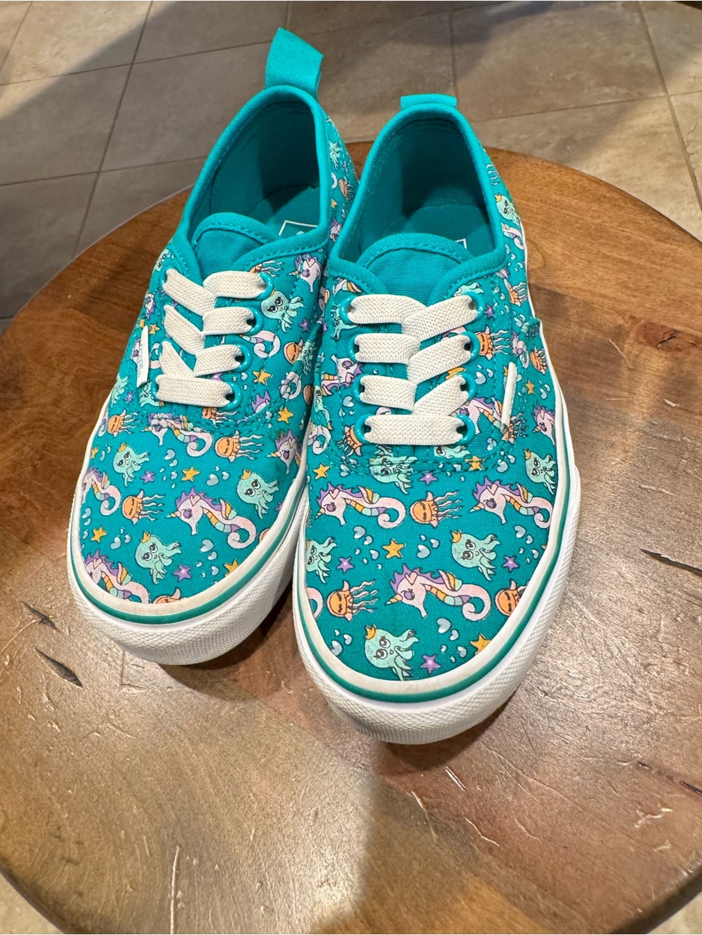 Vans Kids Teal Sea Creature Slip Ons
